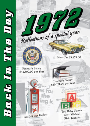 1972 Back In The Day  24page Greeting Card / Booklet with Envelope (5 x 7 Size)  Great for Birthdays, Anniversaries, Reunions,Used