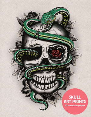 Skull Art Prints: 20 Removable Posters