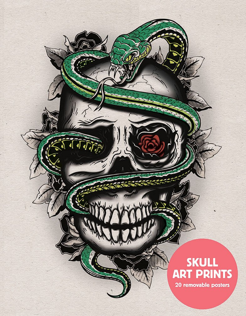 Skull Art Prints: 20 Removable Posters