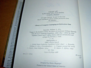 Voyage to the Southern Ocean: The Letters of Lieutenant William Reynolds from the U.S. Exploring Expedition, 18381842,Used