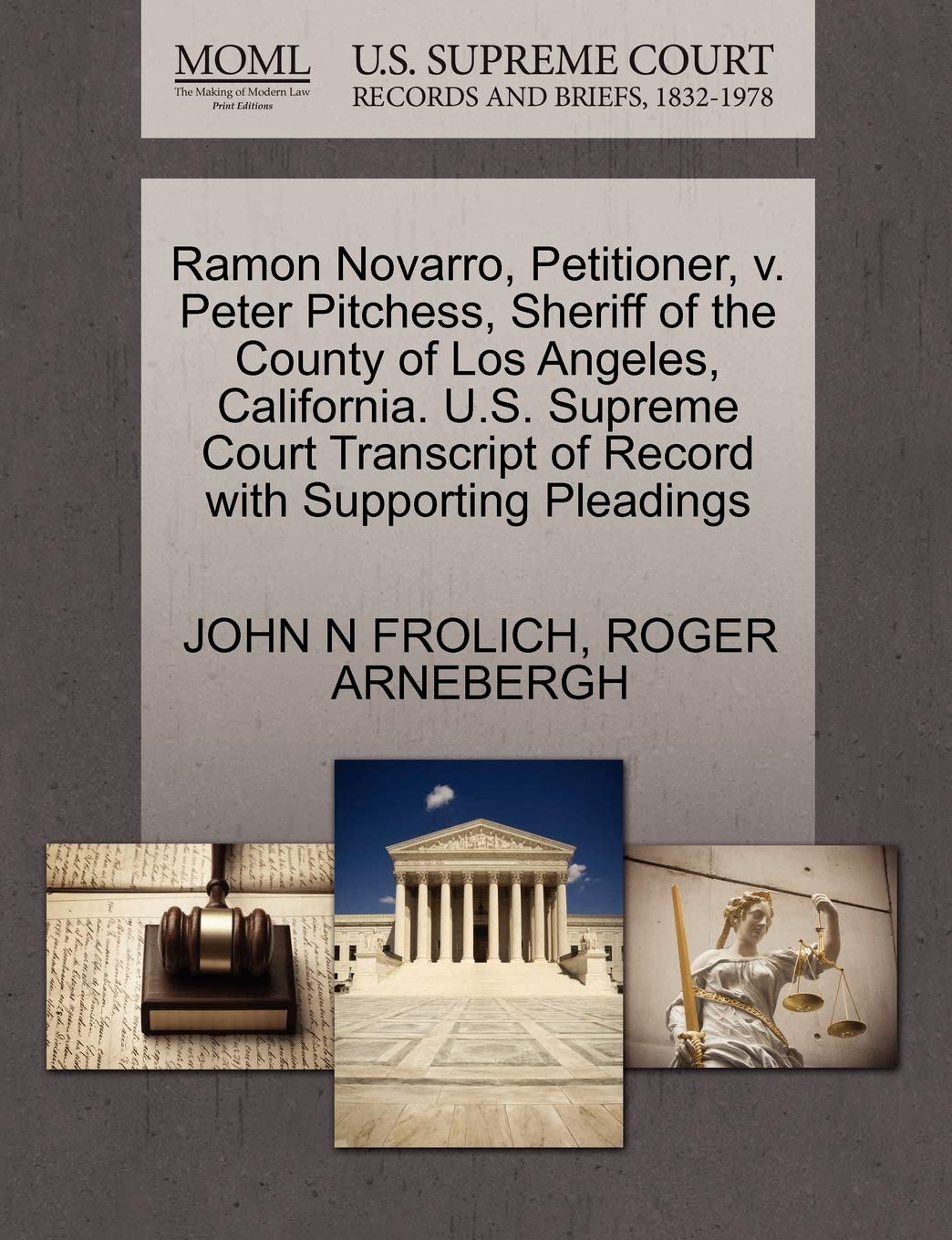 Ramon Novarro, Petitioner, V. Peter Pitchess, Sheriff of the County of Los Angeles, California. U.S. Supreme Court Transcript of,Used