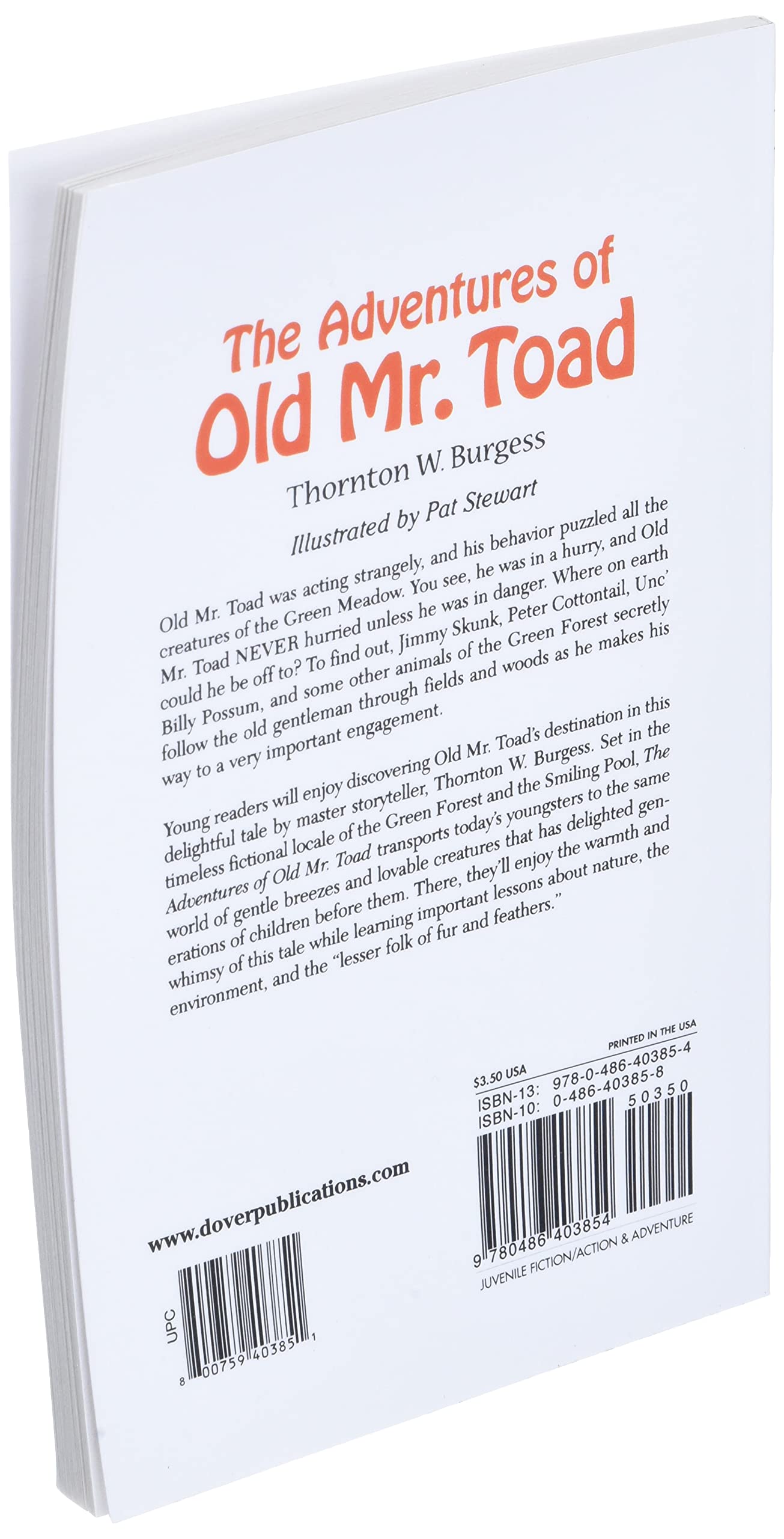 The Adventures of Old Mr. Toad (Dover Children's Thrift Classics),Used