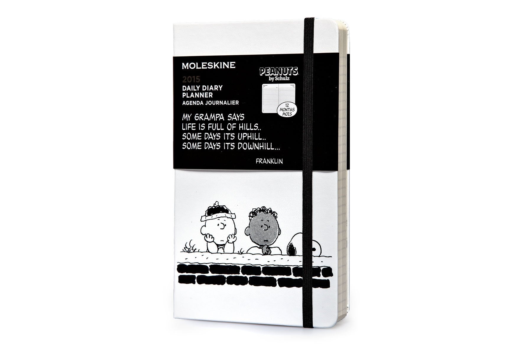Moleskine 2015 Peanuts Limited Edition Daily Planner, 12 Month, Large, White, Hard Cover (5 X 8.25)