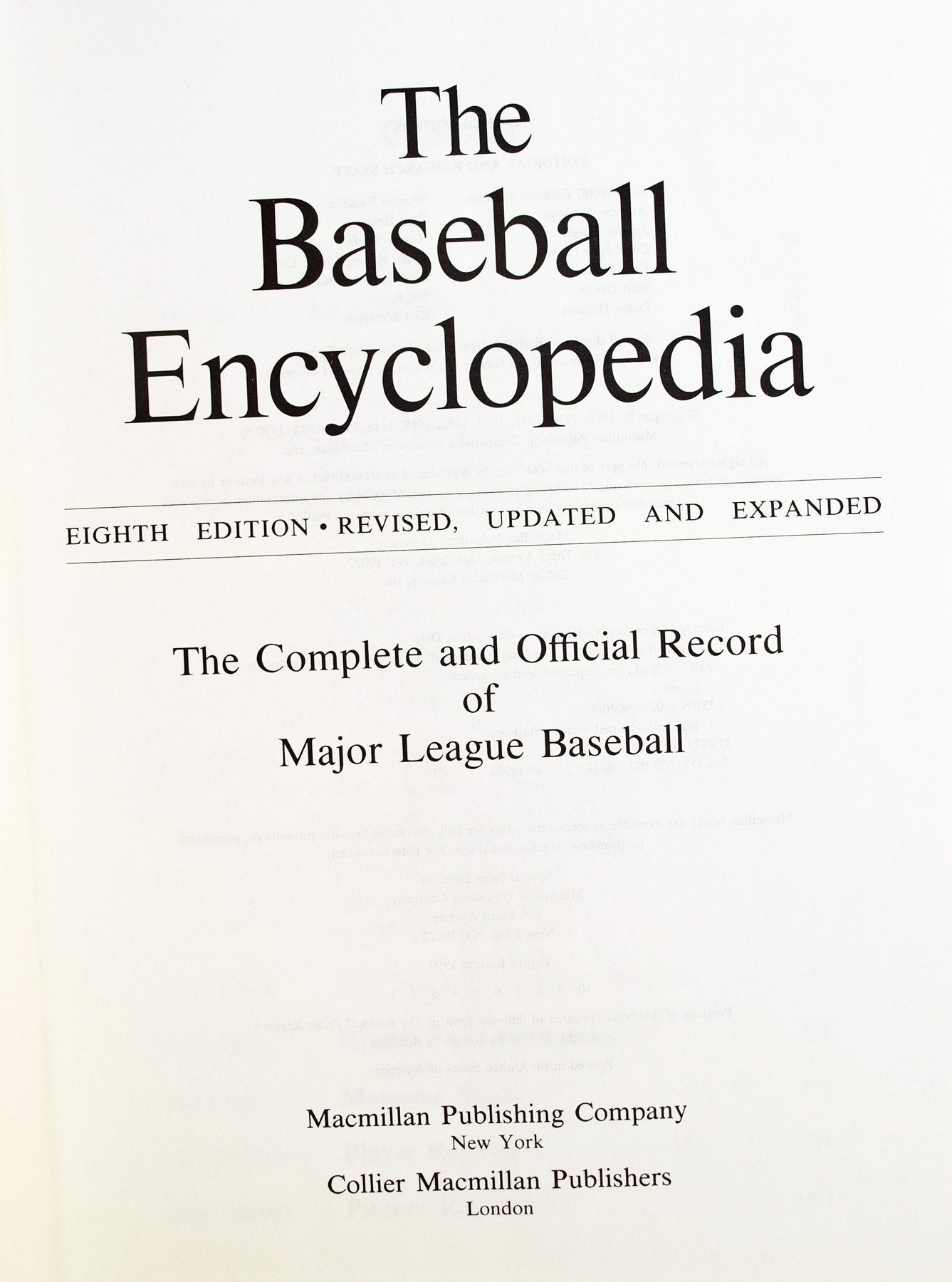 The Baseball Encyclopedia: The Complete and Official Record of Major League Baseball,Used