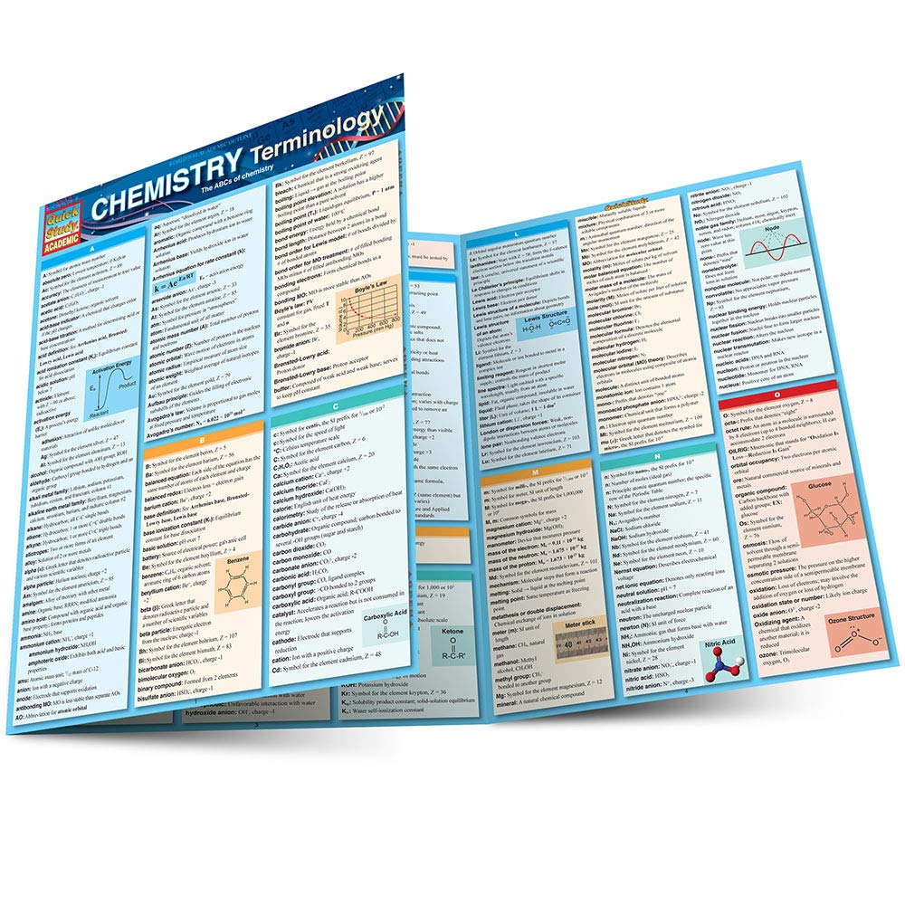Chemistry Terminology QuickStudy Laminated Reference Guide (QuickStudy Academic),Used