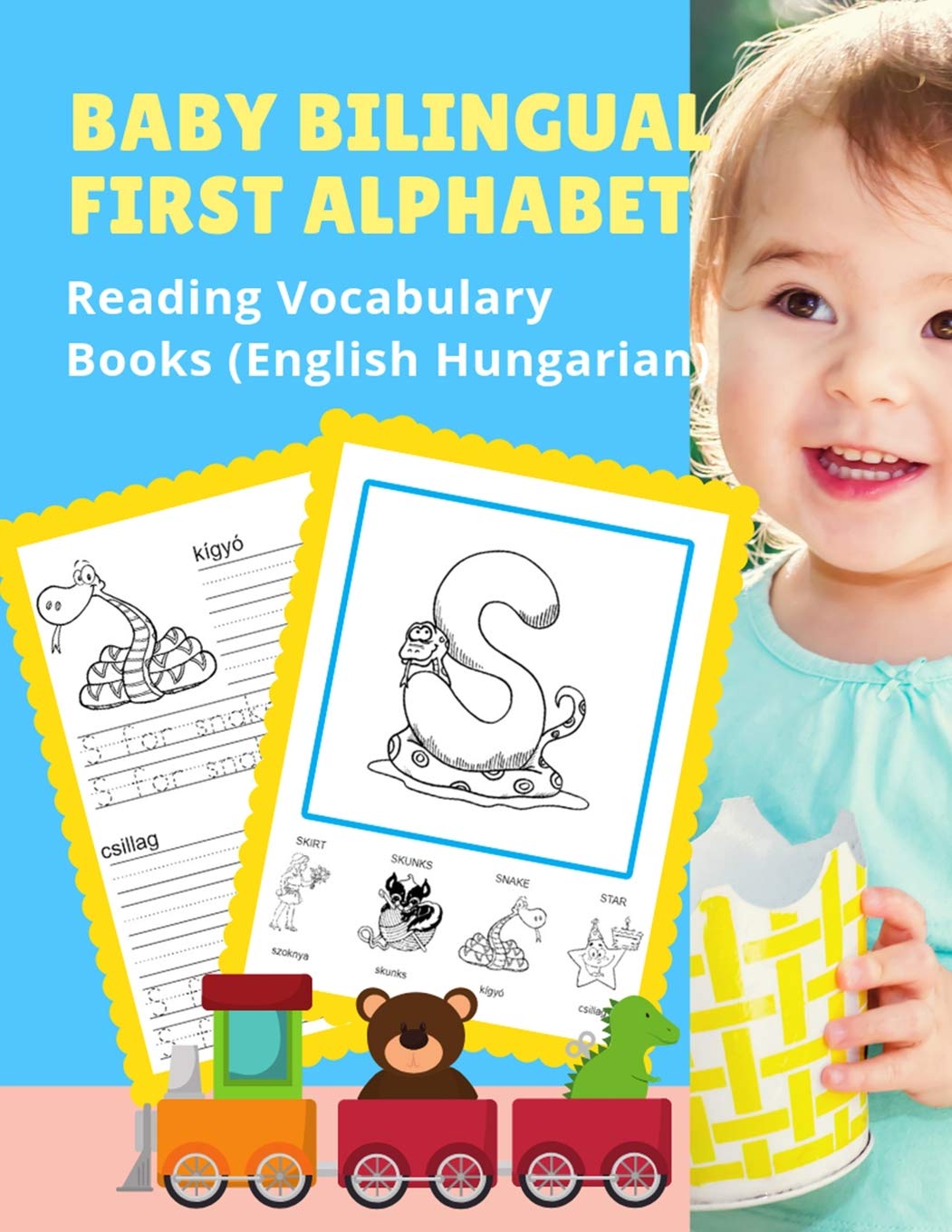 Baby Bilingual First Alphabet Reading Vocabulary Books (English Hungarian): 100+ Learning ABC frequency visual dictionary flash ,Used
