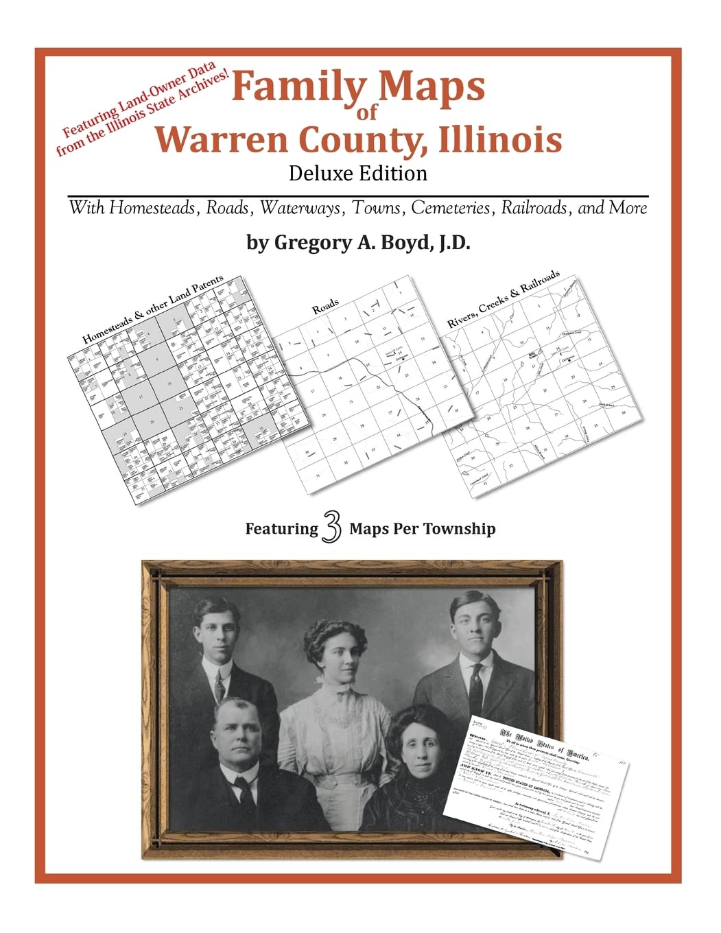 Family Maps of Warren County, Illinois,Used