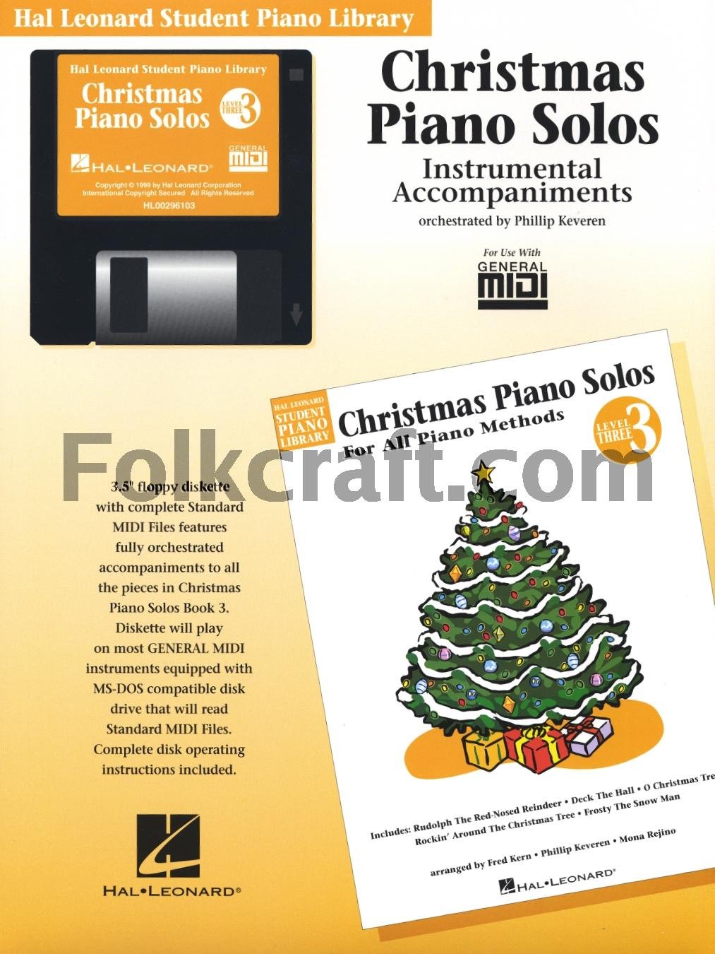 Christmas Piano Solos  Level 3  GM Disk: Hal Leonard Student Piano Library,New