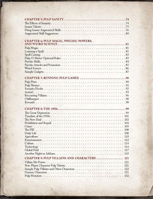 Pulp Cthulhu (Call of Cthulhu Roleplaying),New