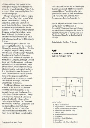 Henry'S Lieutenants (Great Lakes Books)