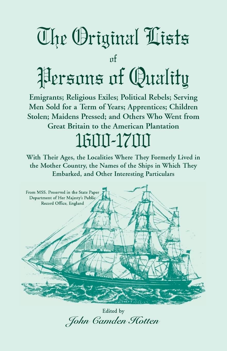 The Original Lists of Persons of Quality,Used