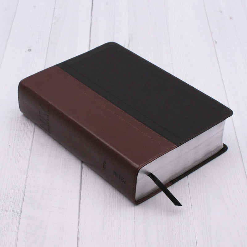 NIV Study Bible, Leathersoft, Brown/Black, Red Letter Edition,Used