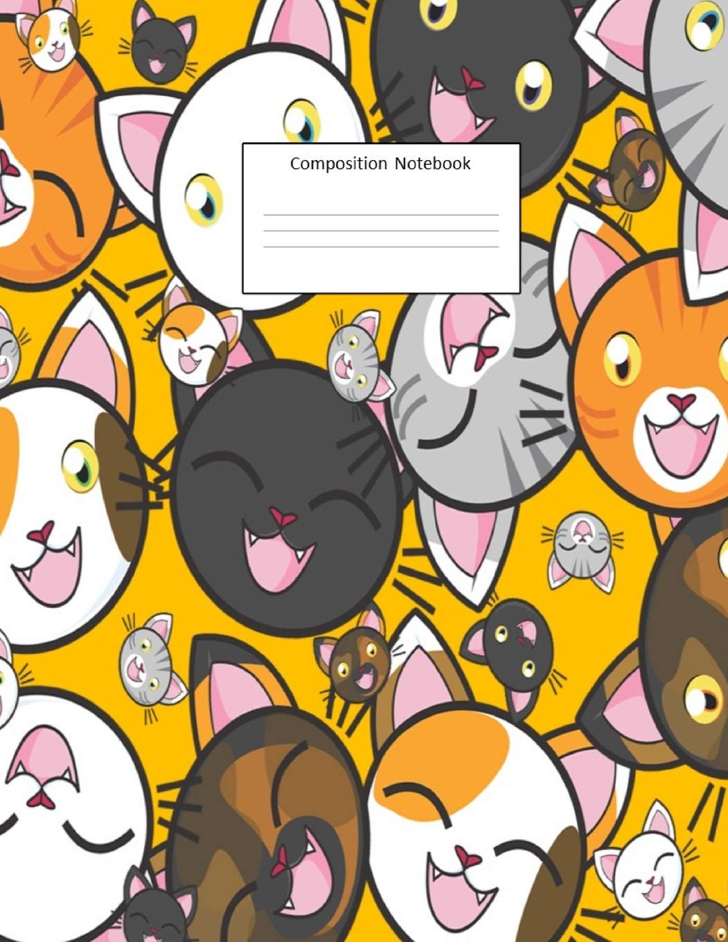 Composition Notebook: Cats Pattern: Wide Ruled: 100 pages: 8.5 x 11,Used