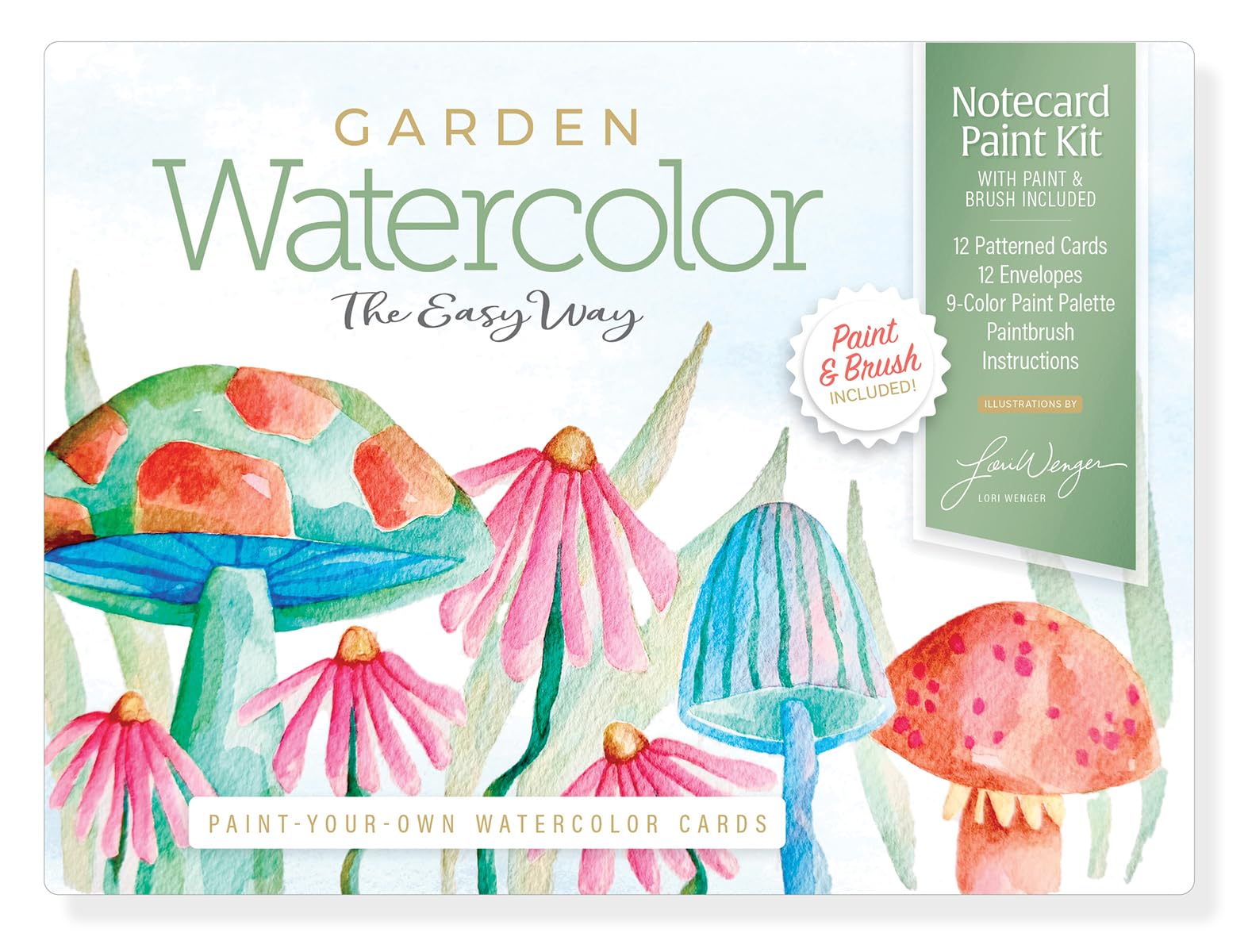 Watercolor The Easy Way PaintYourOwn Watercolor Cards Garden: Notecard Paint Kit With Paint And Brush Included