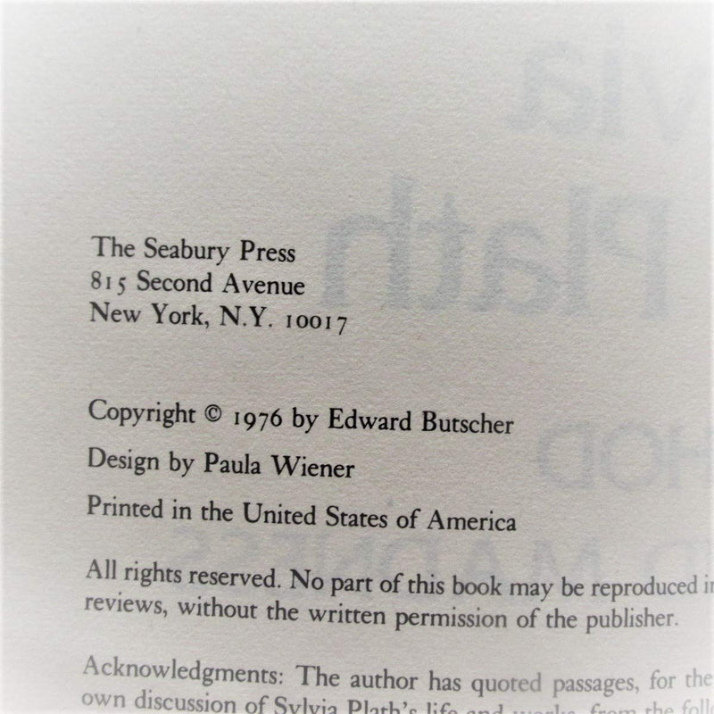 Sylvia Plath: Method and Madness (A Continuum book),Used