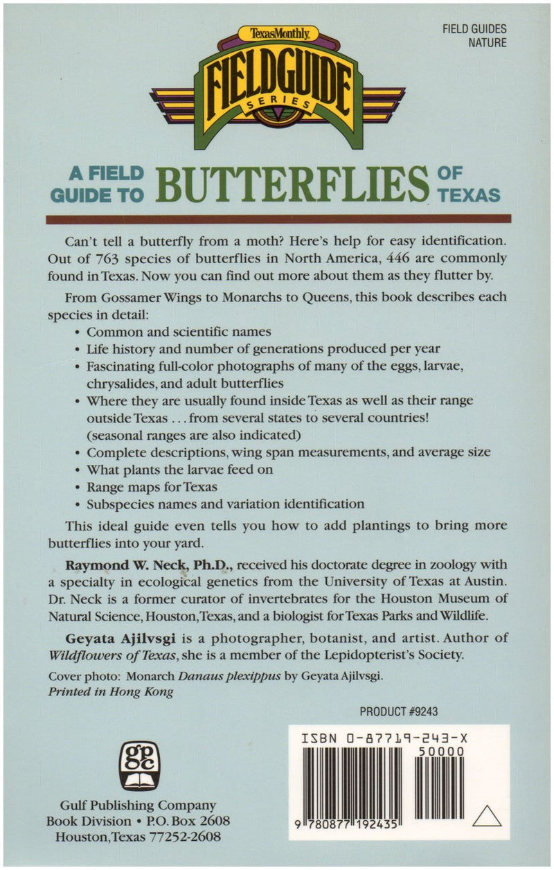 A Field Guide to Butterflies of Texas (Texas Monthly Field Guide Series),Used