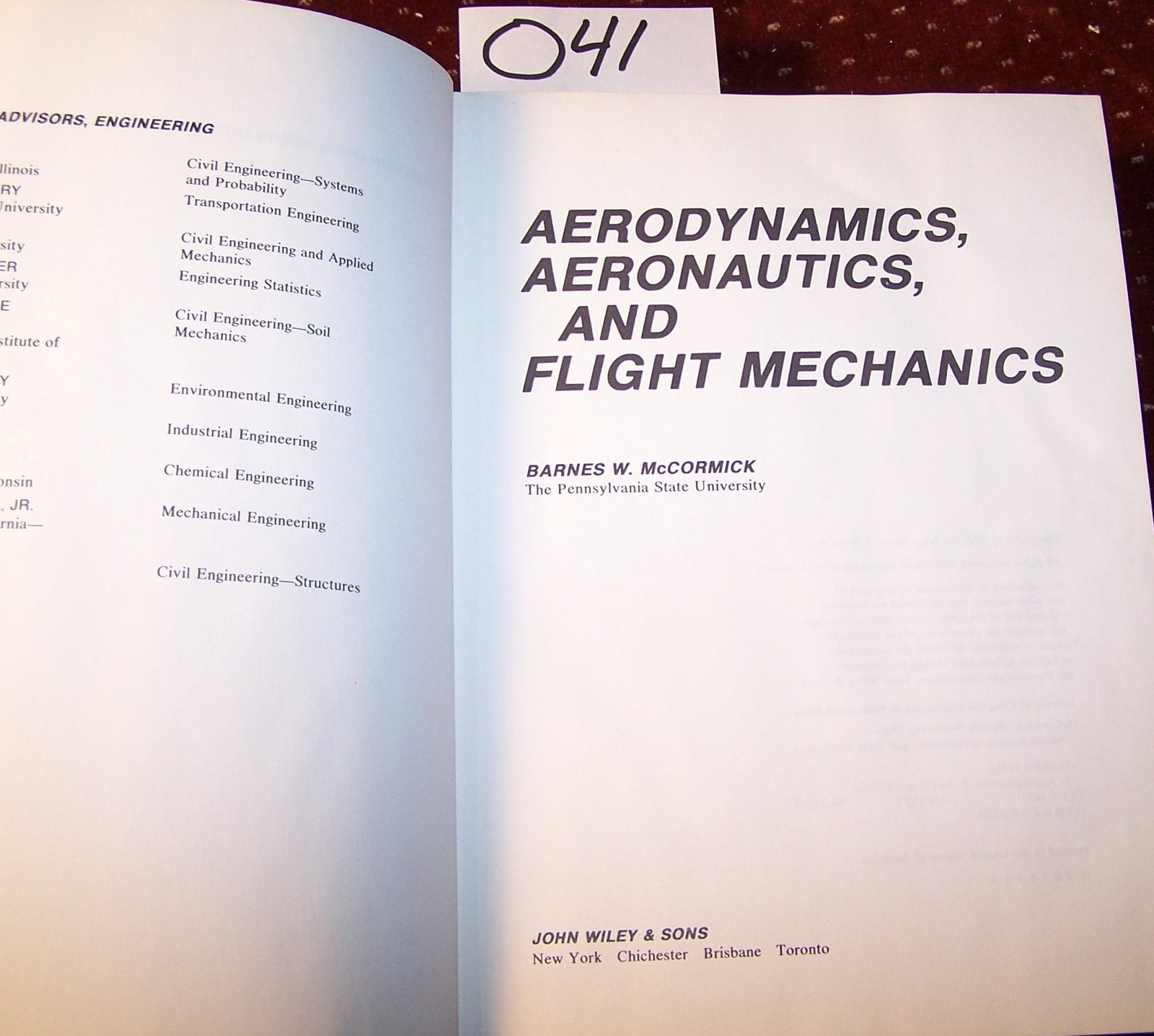 Aerodynamics, Aeronautics And Flight Mechanics,New