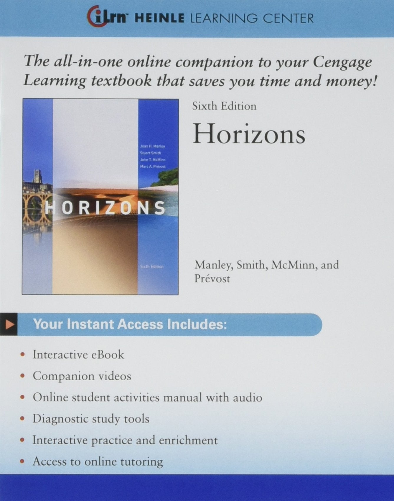 Bundle: Horizons, 6th + iLrn Heinle Learning Center Printed Access Card,Used