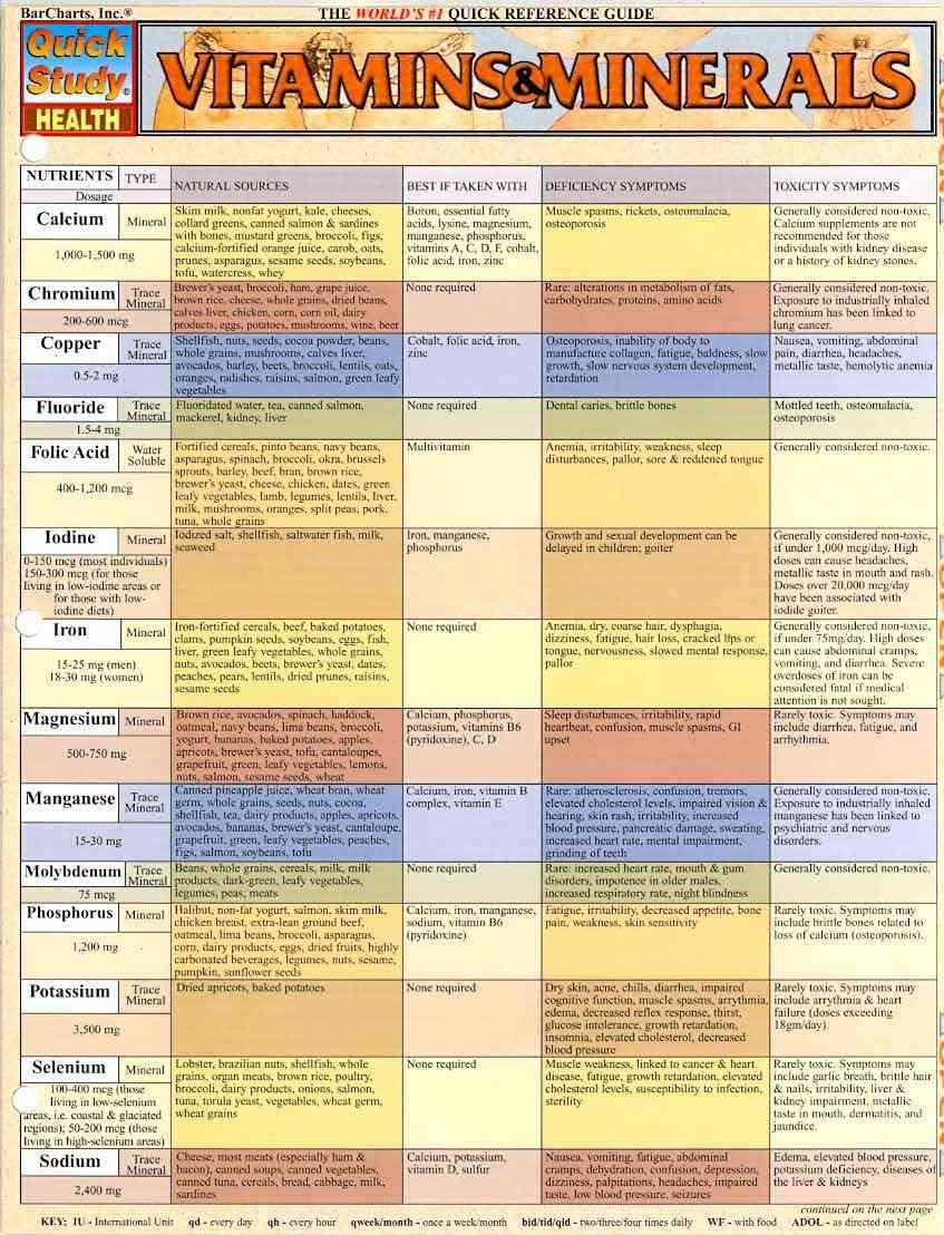 Vitamins & Minerals (Quick Study Health),Used