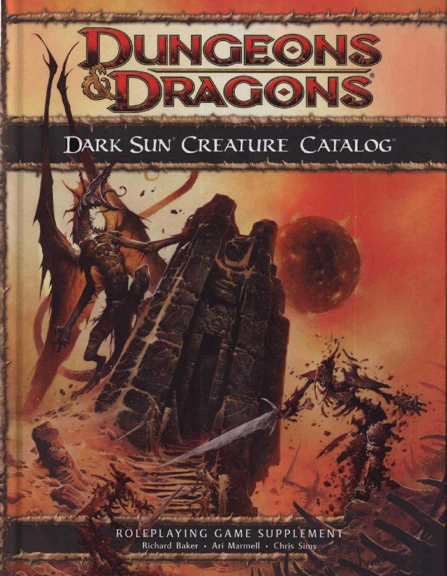 Dark Sun Creature Catalog (Dungeons and Dragons: Roleplaying Game Supplement),Used