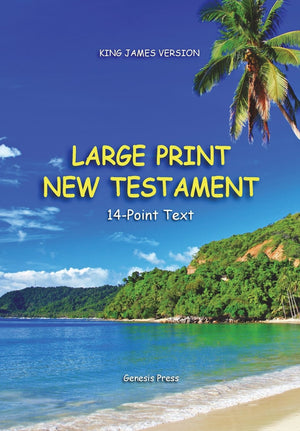 Large Print New Testament, 14Point Text, Tropical Paradise, KJV: TwoColumn Format,Used