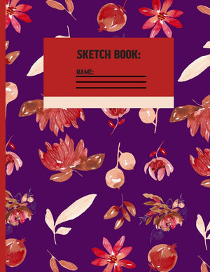 Sketchbook: Red Watercolor Floral Sketch paper to draw, and sketch in 120 pages (8.5x11 Inch).,Used