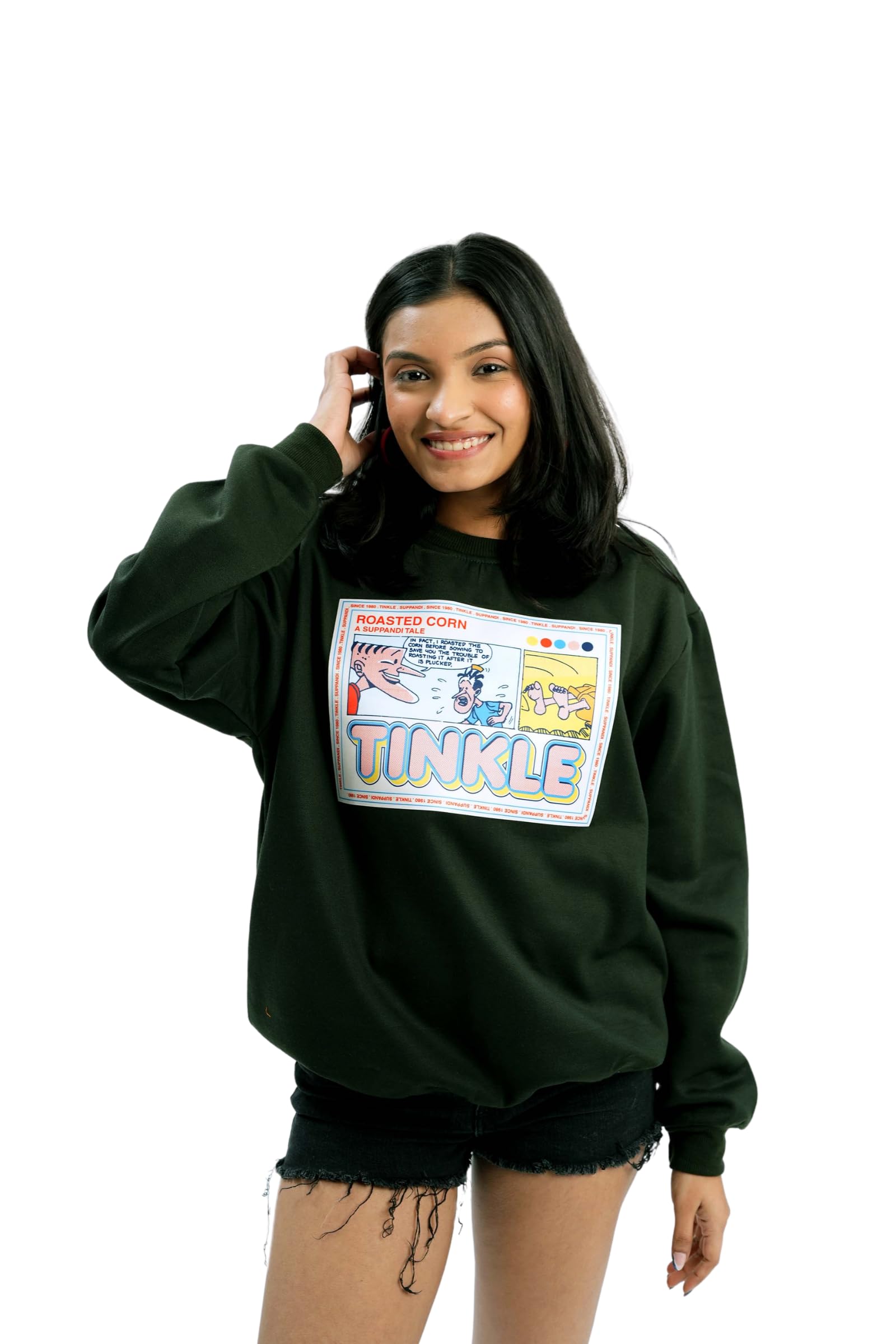 Tnk X A47: SuppandiS Corn Tale Olive Green Oversized Sweatshirt - Xxl