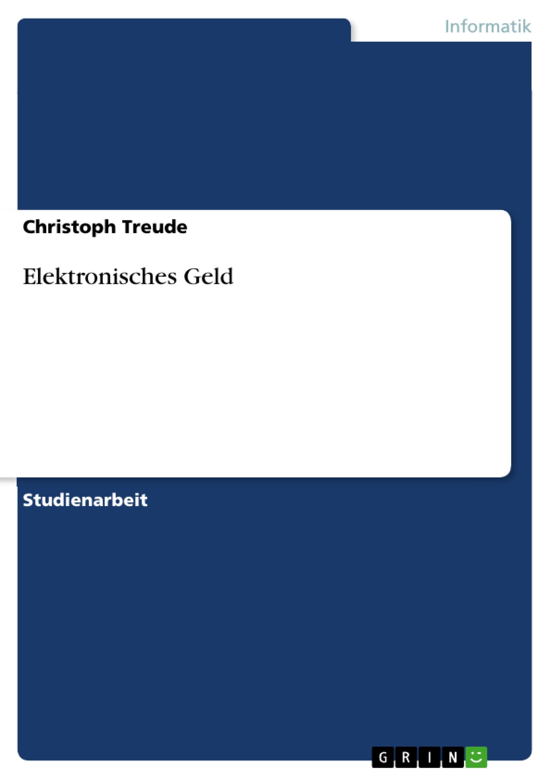 Elektronisches Geld (German Edition),Used