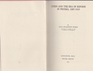 Stein and the Era of Reform in Prussia 18071815,Used