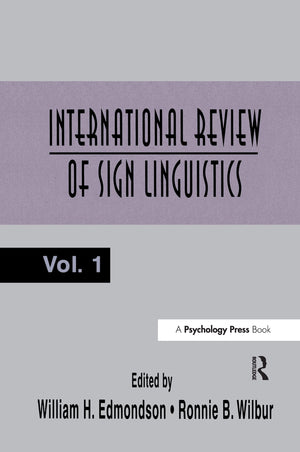 International Review Of Sign Linguistics: Volume 1,Used
