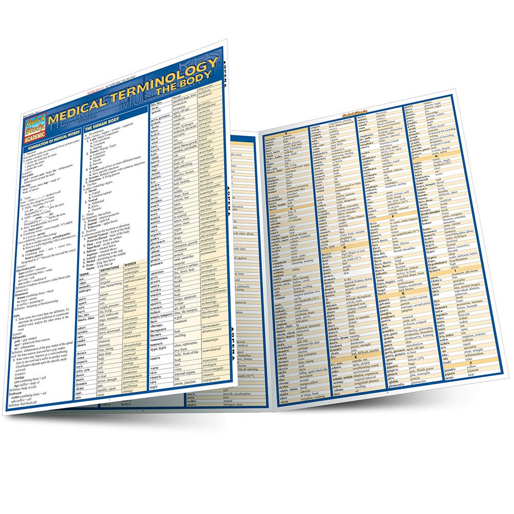 Medical Terminology: The Body Quickstudy Laminated Reference Guide (Quickstudy Academic)
