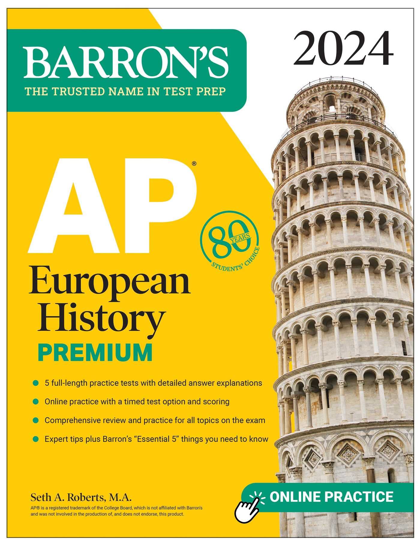 AP European History Premium, 2024: 5 Practice Tests + Comprehensive Review + Online Practice (Barron's AP Prep),New
