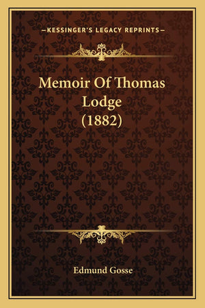Memoir Of Thomas Lodge (1882),New