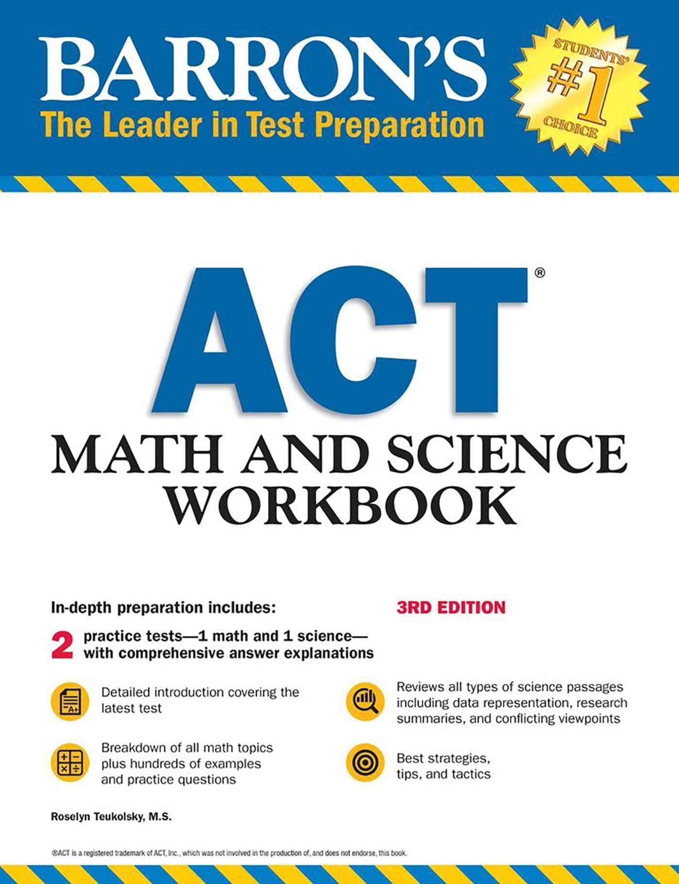 ACT Math and Science Workbook (Barron's ACT Prep),Used