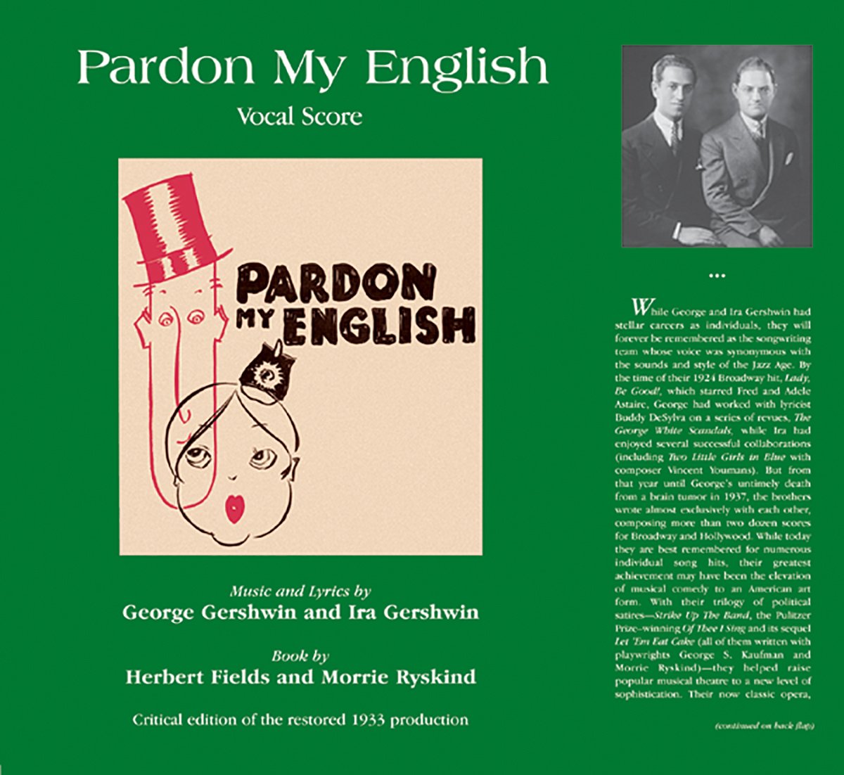 Pardon My English  Vocal Score,Used