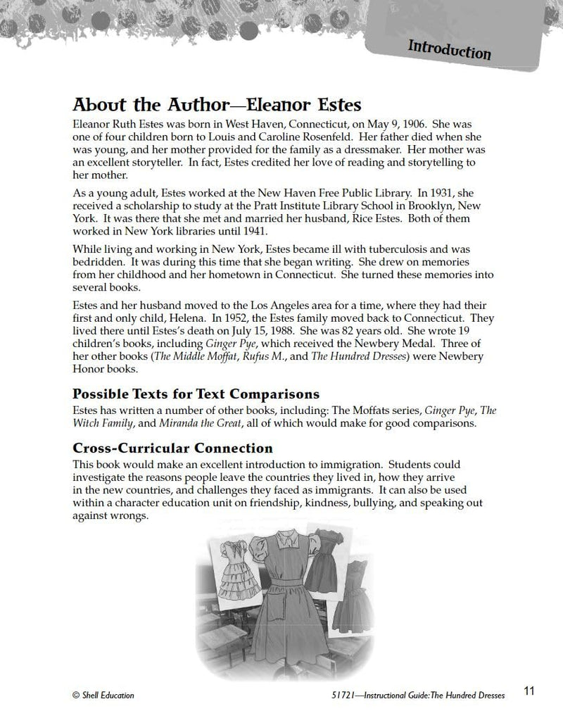 The Hundred Dresses: An Instructional Guide for Literature  Novel Study Guide for Elementary School Literature with Close Readi,Used