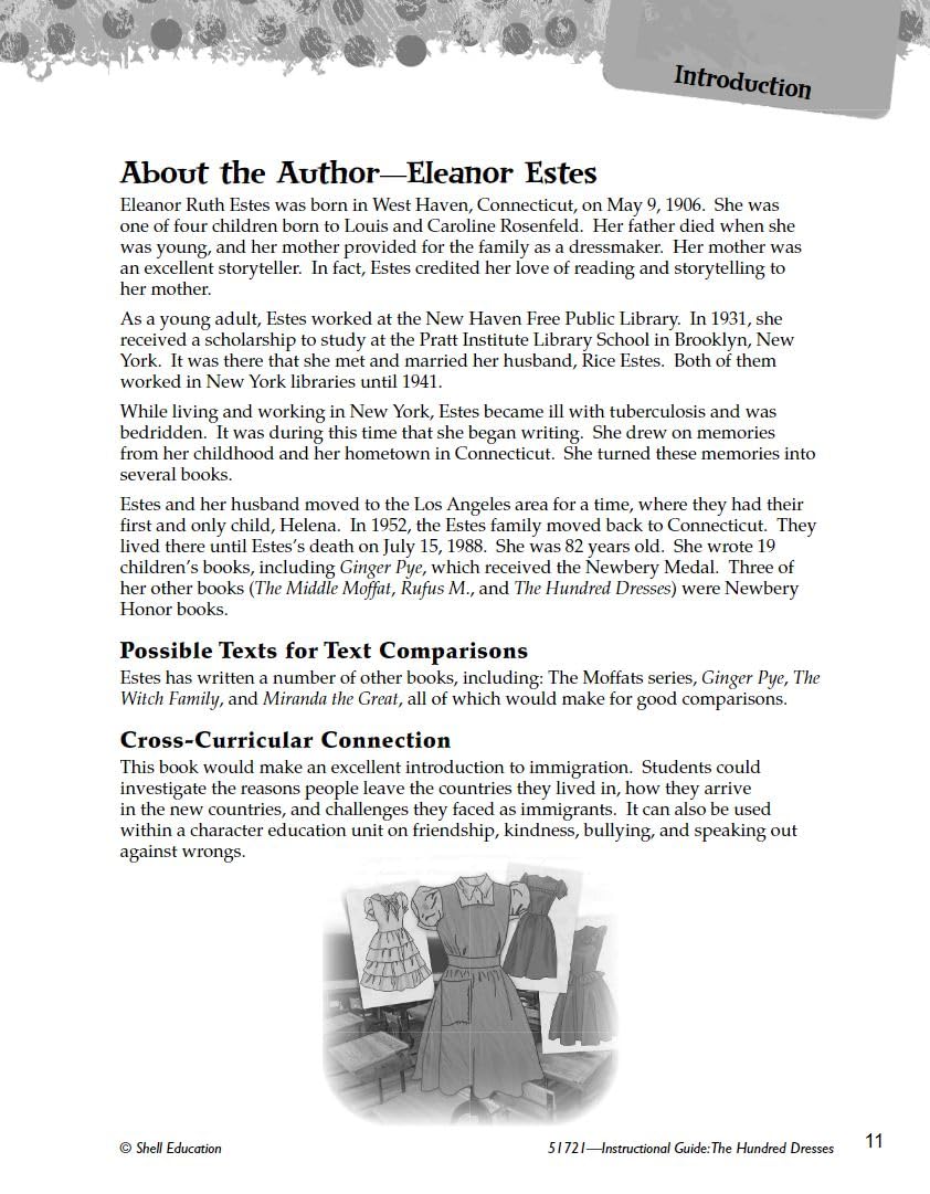 The Hundred Dresses: An Instructional Guide for Literature  Novel Study Guide for Elementary School Literature with Close Readi,Used