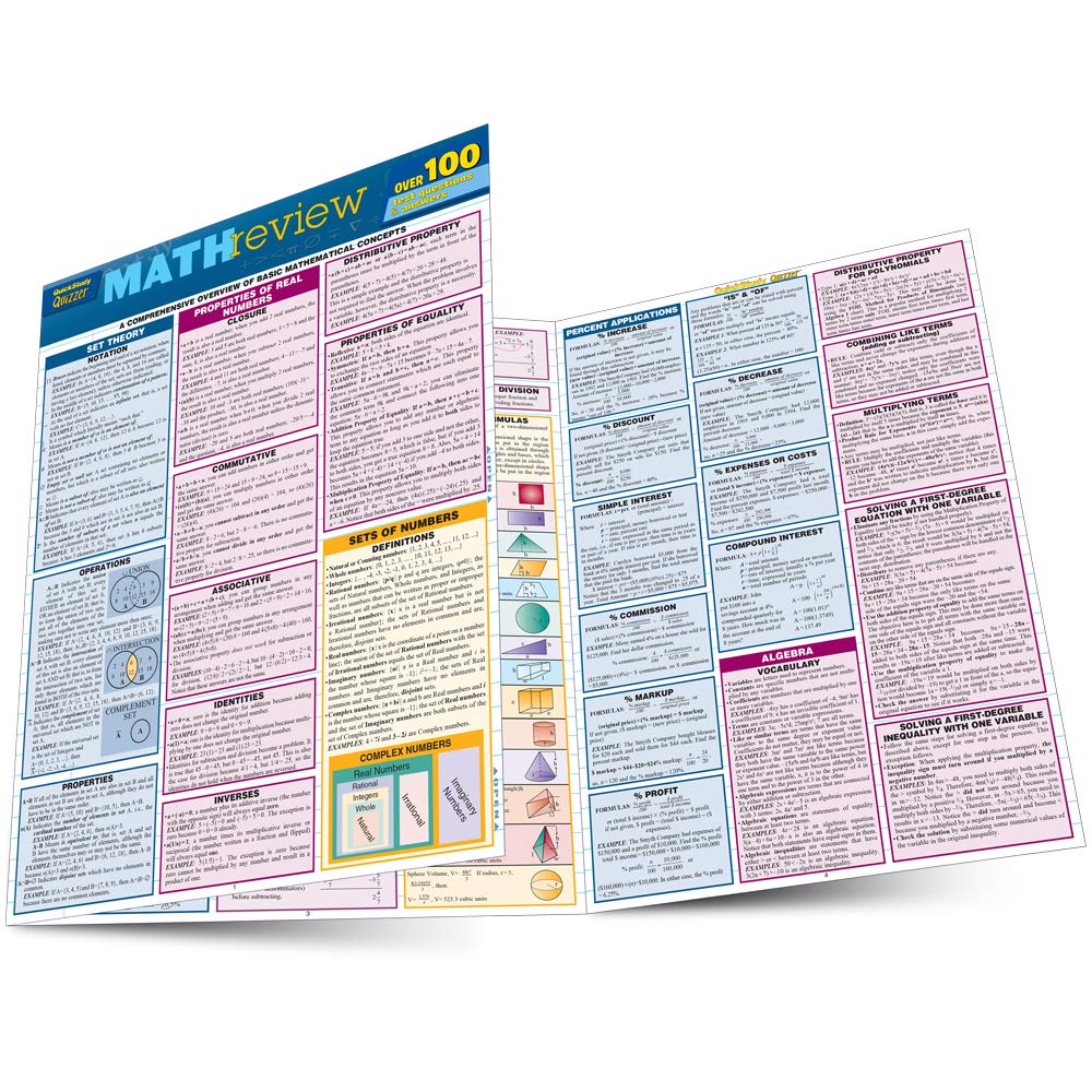 Math Review Quizzer (Quick Study Quizzer),Used