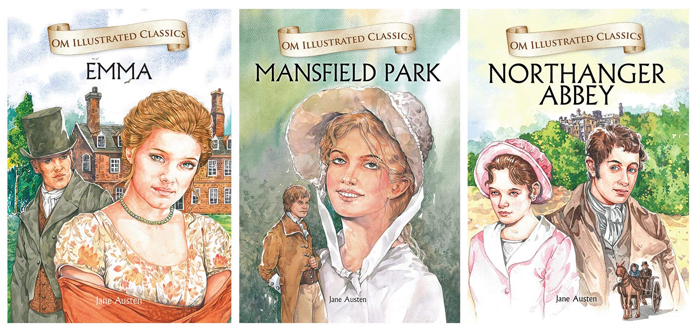 Om Illustrated Classics: Collection Of Jane Austen (Set Of 3) (Emma, Mansfield Park, Northanger Abbey)