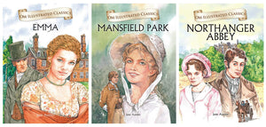 Om Illustrated Classics: Collection Of Jane Austen (Set Of 3) (Emma, Mansfield Park, Northanger Abbey)