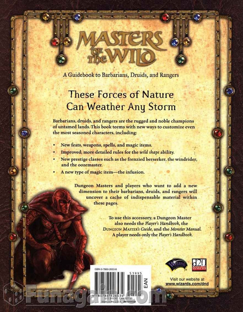 Masters Of The Wild: A Guidebook To Barbarians, Druids, And Rangers (Dungeon & Dragons D20 3.0 Fantasy Roleplaying Accessory)