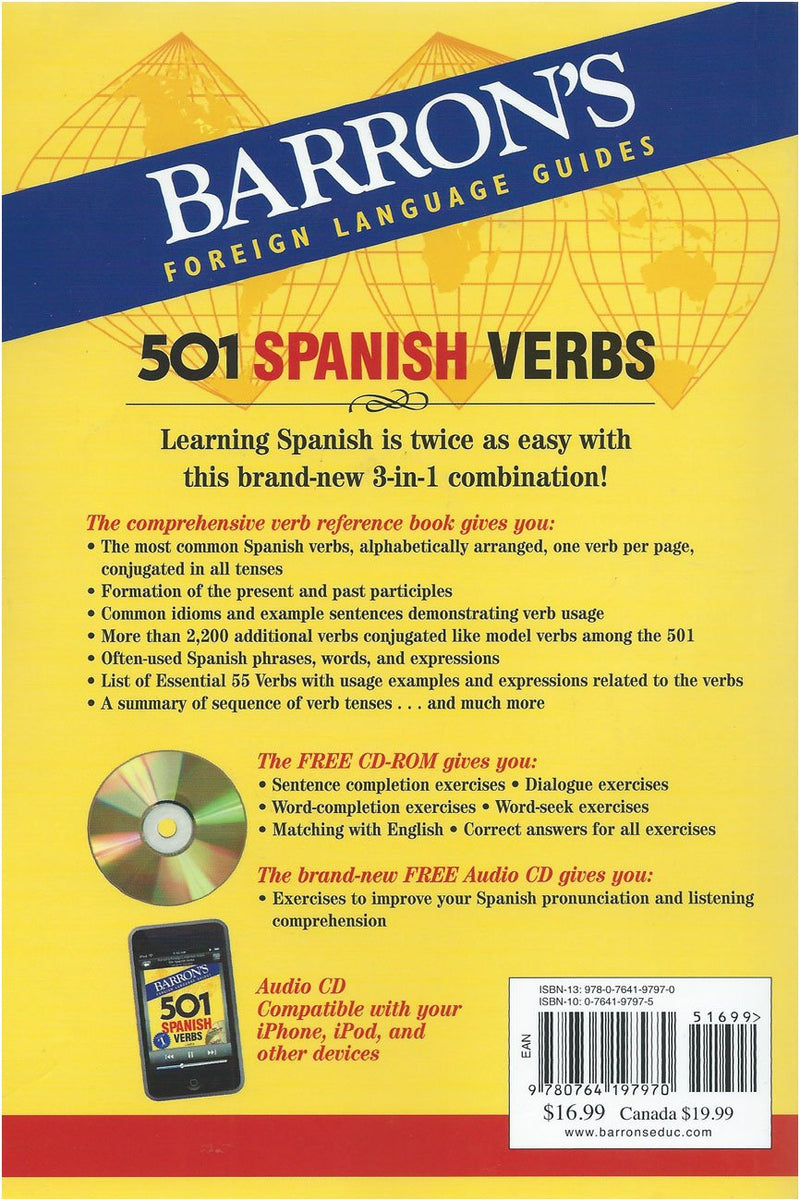 Barron's 501 Spanish Verbs (501 Verb Series) (Spanish Edition),Used
