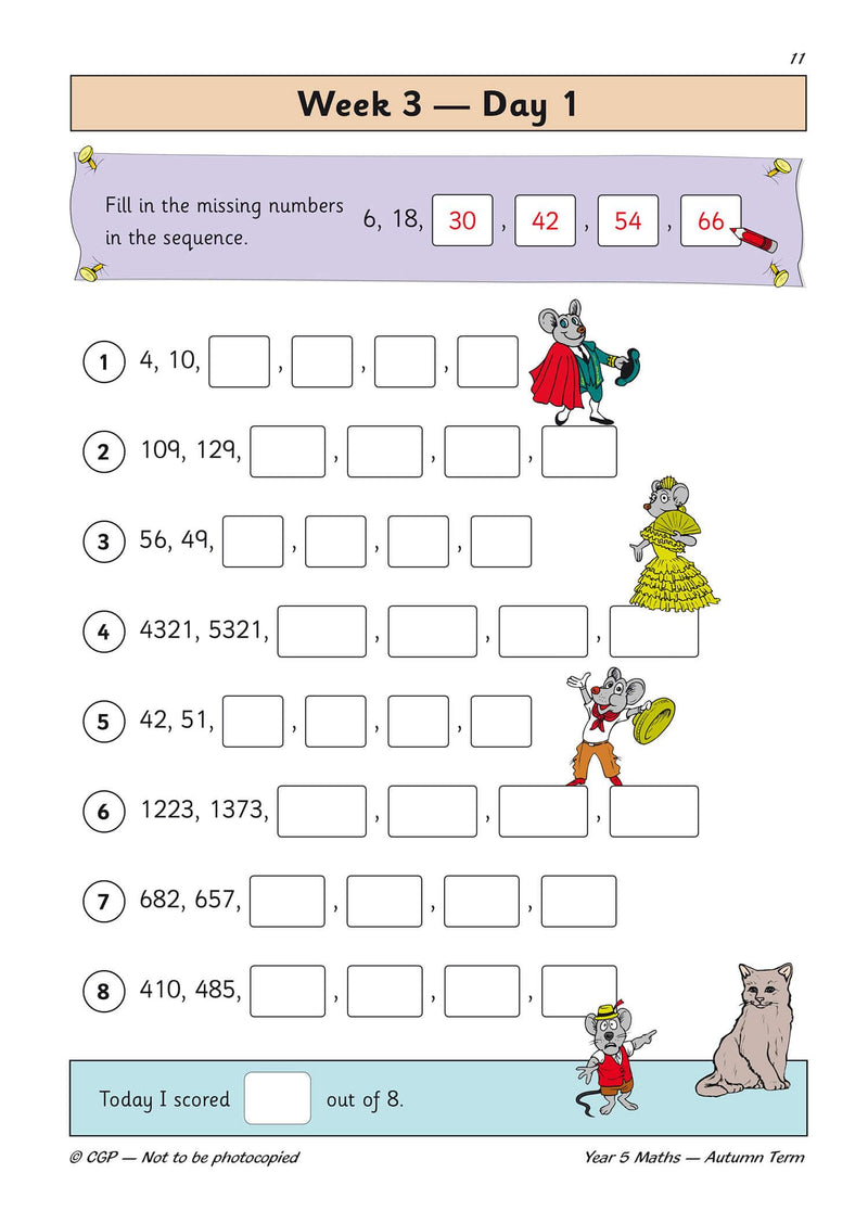 New KS2 Maths Daily Practice Book: Year 5  Autumn Term: perfect for catching up at home (CGP KS2 Maths),Used
