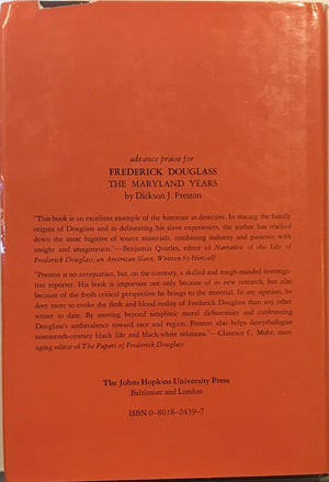 Young Frederick Douglas: The Maryland Years (Maryland Paperback Bookshelf),Used