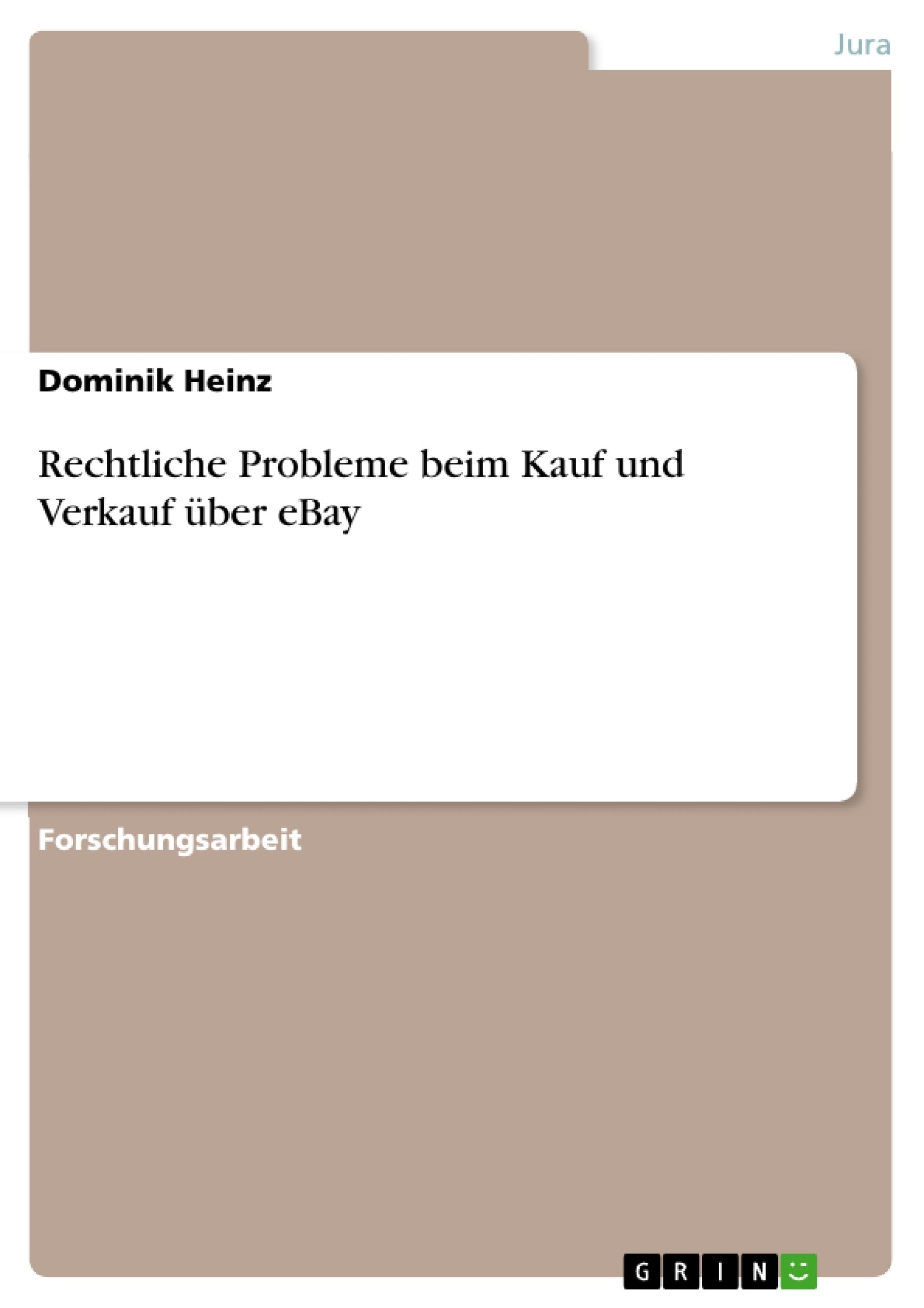 Rechtliche Probleme Beim Kauf Und Verkauf Ber Ebay (German Edition),Used