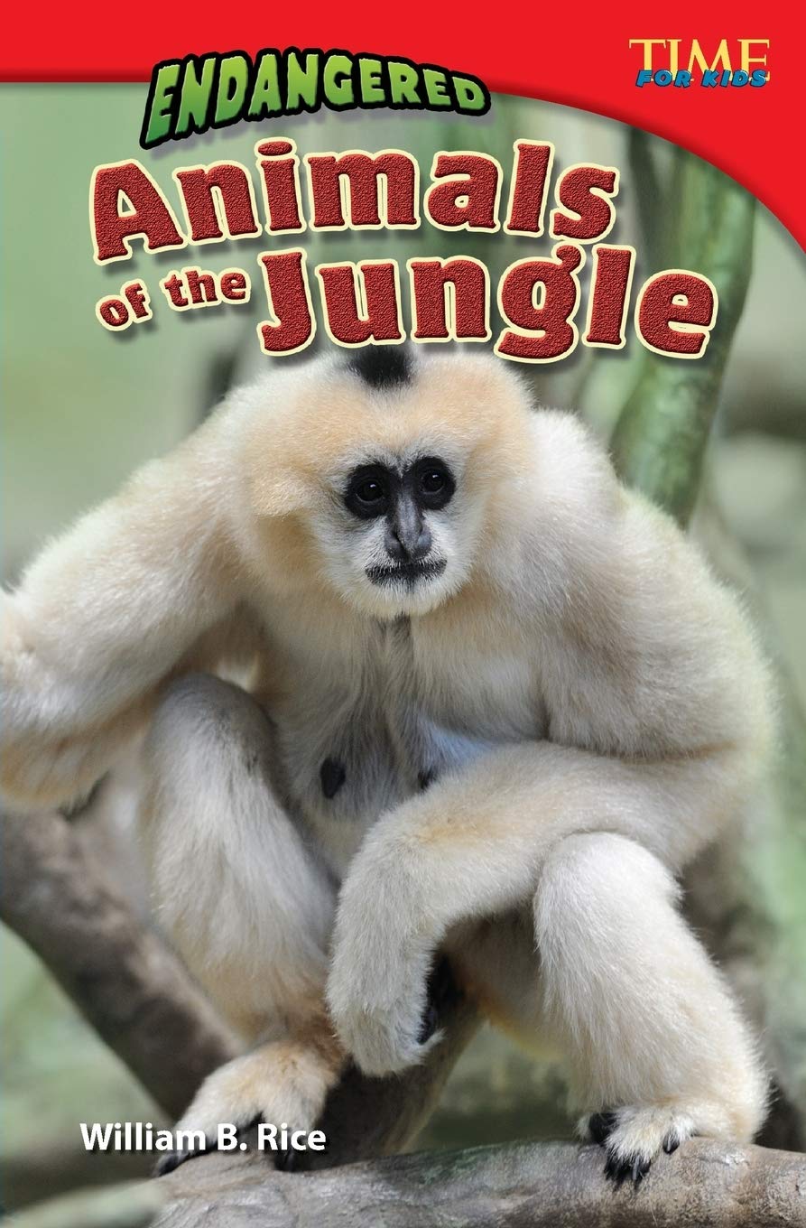 Teacher Created Materials  Time For Kids Informational Text: Endangered Animals Of The Jungle  Grade 5  Guided Reading Level ,Used