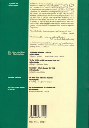 Korean War: An Encyclopedia (Military History Of The U.S. , Vol 4)-new