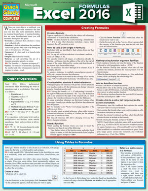 Excel 2016 Formulas (Quick Study Computer),Used