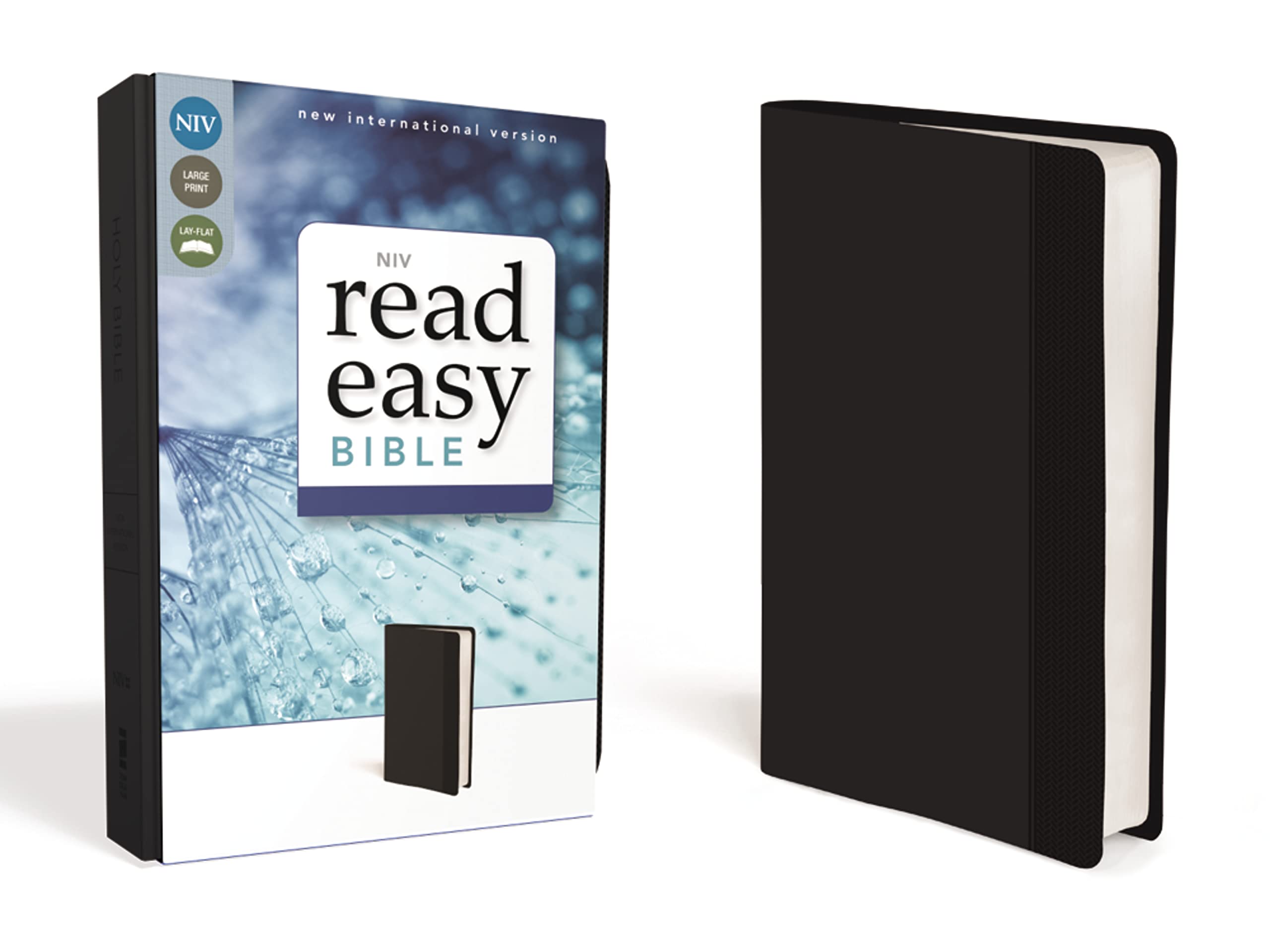 NIV, ReadEasy Bible, Large Print, Leathersoft, Black, Red Letter,Used