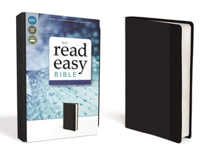 NIV, ReadEasy Bible, Large Print, Leathersoft, Black, Red Letter,Used